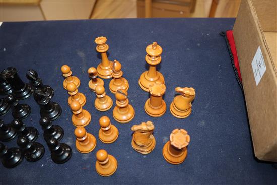 A Staunton chess set, marked Jacques - London